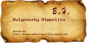 Bulyovszky Hippolita névjegykártya